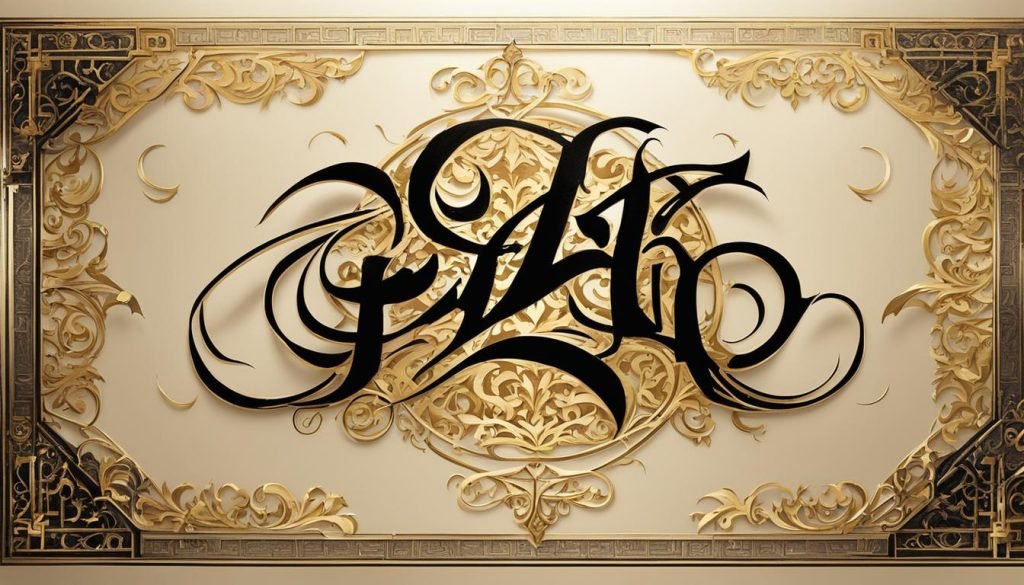 Calligraphy Art with Flourishes