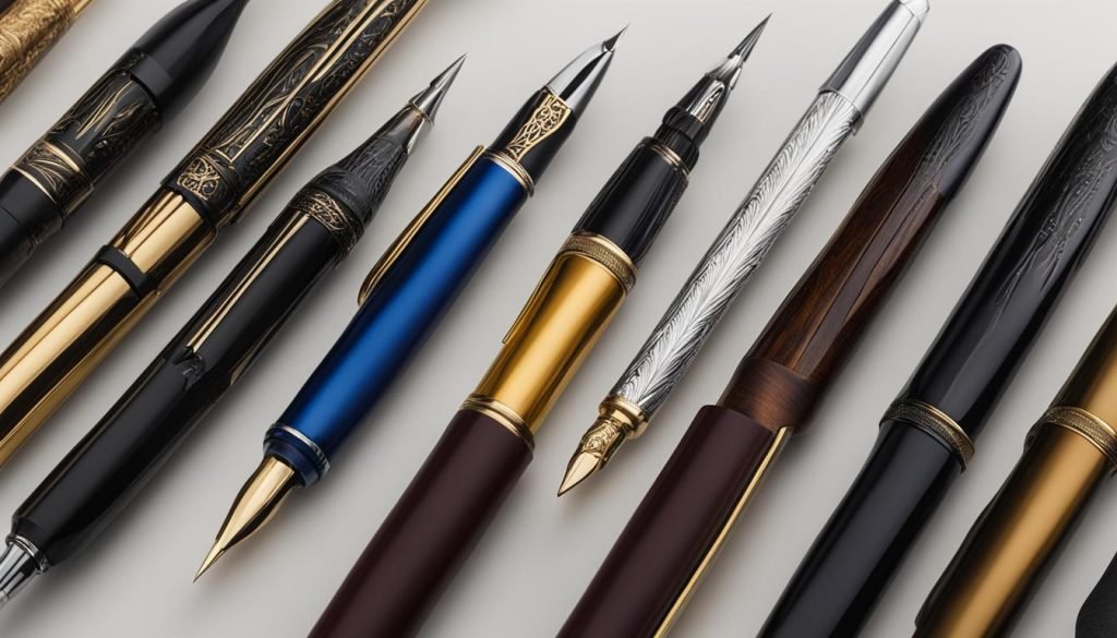 Calligraphy pen types and grip