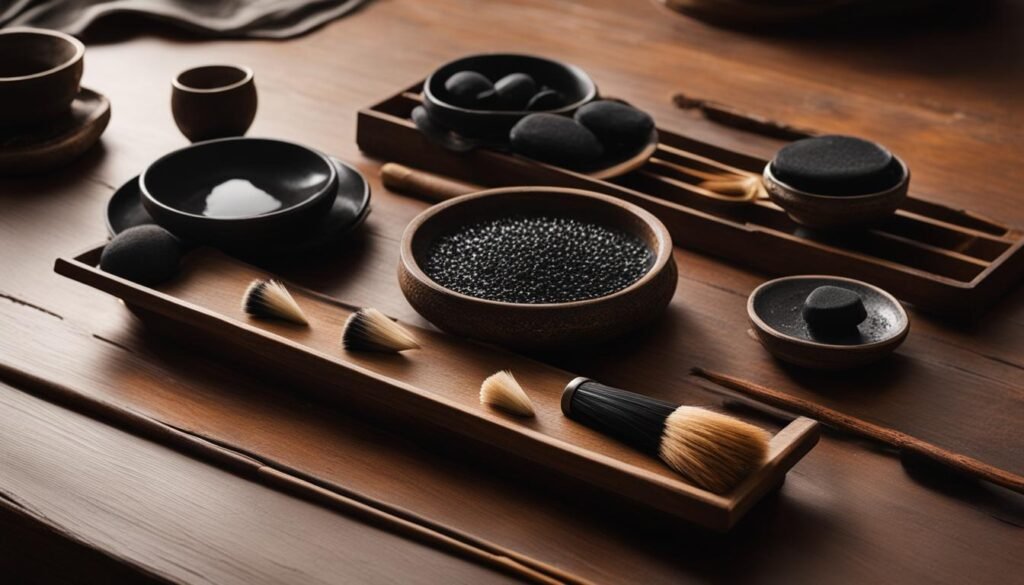 Chinese Calligraphy Brushes and Ink Stones