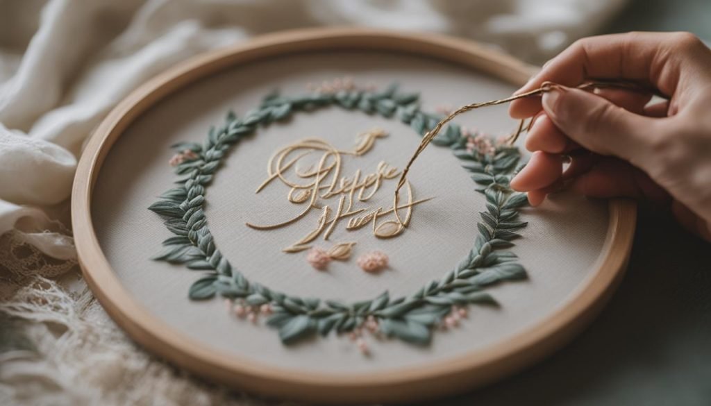 DIY Calligraphy Embroidery