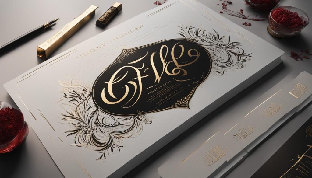 Elements of design in calligraphy layout