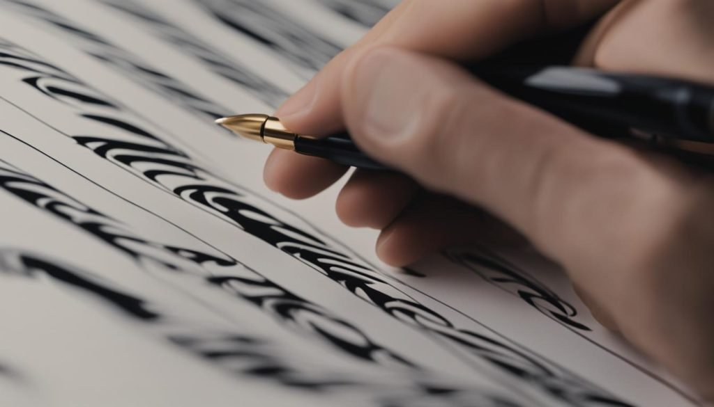Proper hand and arm positioning in calligraphy