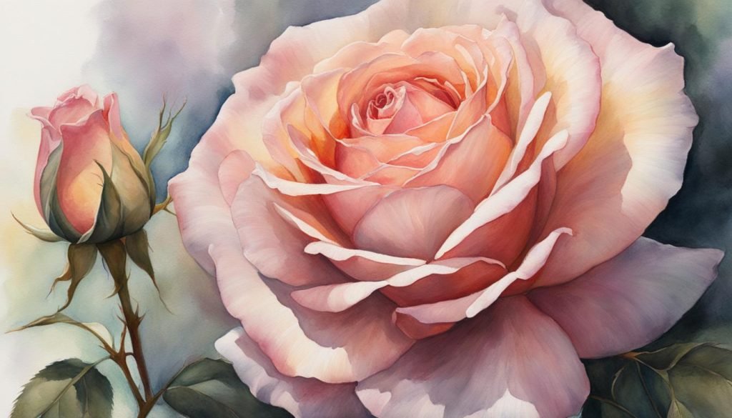 Watercolor rose painting