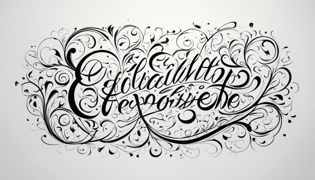 calligraphy flourishes