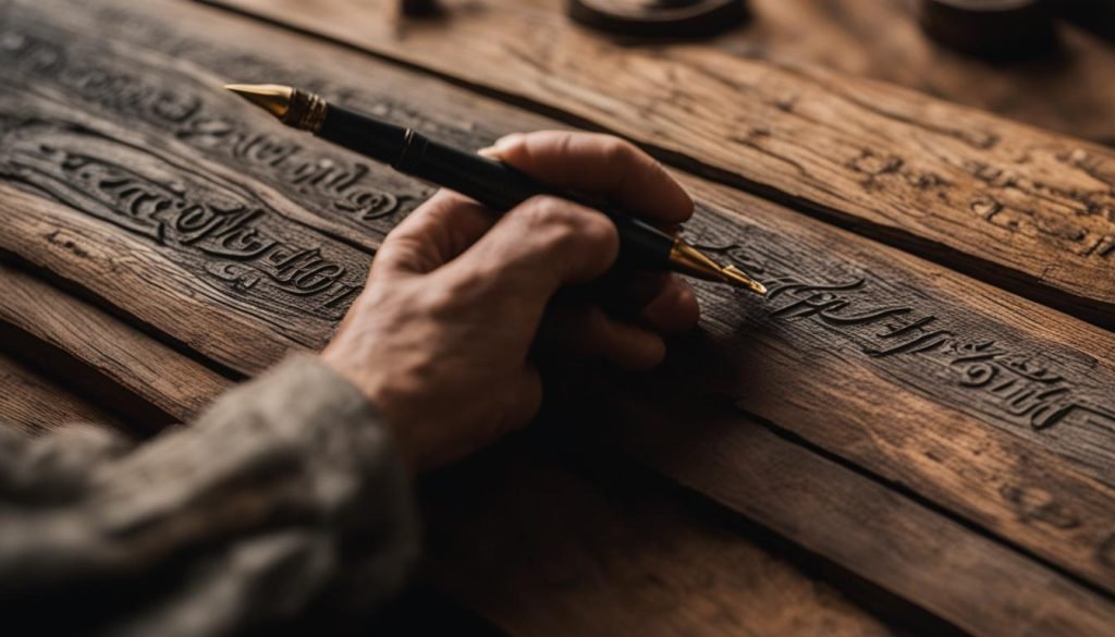 calligraphy on wood projects