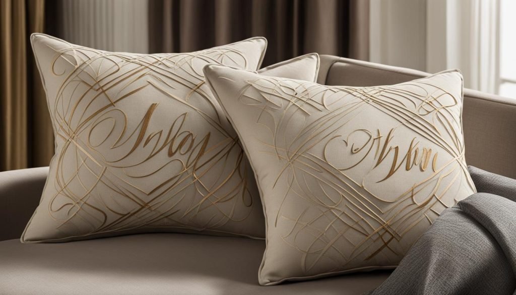 calligraphy pillows image