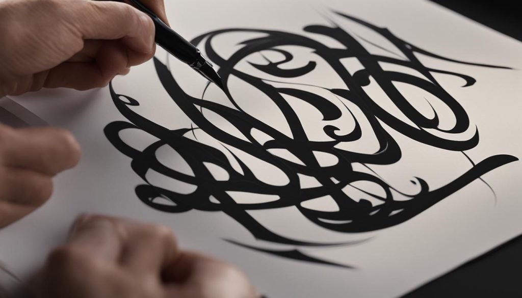 left-handed calligraphy