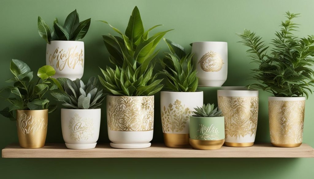 stylish calligraphy plant pot accessories