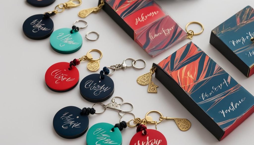 trendy calligraphy keychain designs